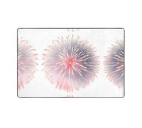 VVXBHGR Fireworks Blooming in the Night Sky Tapis de sol en flanelle pour salon, bureau, table basse, lit, balcon 152,4 x 99,1 cm