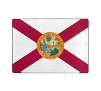 VVXBHGR Flag of Florida Prints Carpet Tapis doux, moelleux, absorbant l'eau, durable, pour salon, bureau, table basse, lit, balcon, 203,2 x 147,3 cm