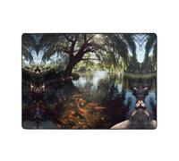 VVXBHGR Goldfish Under the Willow Tree Tapis doux, moelleux, absorbant l'eau, durable, pour salon, bureau, table basse, lit, balcon, 203,2 x 147,3 cm