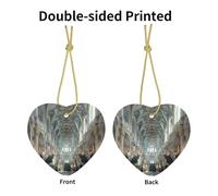 VVXBHGR Hall of Splendor Prints Pendentif de Noël en céramique avec corde dorée pour une suspension facile