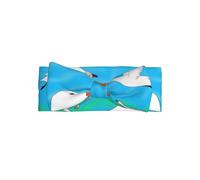 VVXBHGR Happy White Goose Bandeau avec nœud pour bébé - Bandeau en polyester doux, doux pour la peau et extensible pour nourrissons de 0 à 6 mois