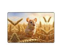 VVXBHGR Little Mouse in the wheat field Tapis de sol en flanelle imprimée pour salon, bureau, table basse, lit, balcon - 152,4 x 99,1 cm