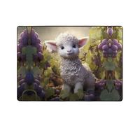VVXBHGR Little Sheep in the vineyard Prints Carpet Tapis doux, moelleux, absorbant l'eau, durable, pour salon, bureau, table basse, lit, balcon, 203,2 x 147,3 cm