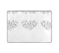VVXBHGR Love made of Musical Notes Prints Carpet Tapis doux, moelleux, absorbant l'eau, durable, pour salon, bureau, table basse, lit, balcon, 203,2 x 147,3 cm