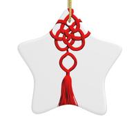VVXBHGR May all your wishes come true Prints Christmas Ceramic Star Pendant Festive and Creative Decoration Easy to hang