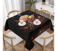 VVXBHGR Nappe décorative carrée avec imprimé or rose blanc, 137,2 x 137,2 cm, imperméable, infroissable, réutilisable pour cafés, buffets, pique-niques, mariages, fêtes