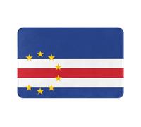 VVXBHGR Paillasson 40,6 x 61 cm avec imprimé drapeau du Cap-Vert - Absorbant l'eau - Antidérapant - Pour portes d'entrée, entrées et salles de bains