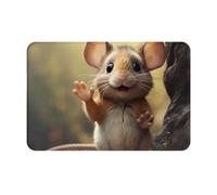 VVXBHGR Paillasson 40,6 x 61 cm avec inscription « A little mouse saying hello Prints » - Absorbant l'eau - Antidérapant - Pour portes d'entrée, entrées et salles de bains