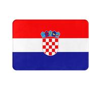 VVXBHGR Paillasson 40,6 x 61 cm avec motif drapeau de la République de Croatie - Absorbant l'eau - Antidérapant - Pour les portes d'entrée, les entrées et les salles de bains