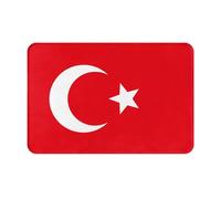 VVXBHGR Paillasson 40,6 x 61 cm Motif drapeau de la Turquie Imprimé Drapeau de la Turquie Antidérapant Pour les portes d'entrée, les entrées et les salles de bains