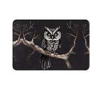 VVXBHGR Paillasson 40,6 x 61 cm Motif hiboux de fin de nuit - Absorbant l'eau - Antidérapant - Pour portes d'entrée, entrées et salles de bains