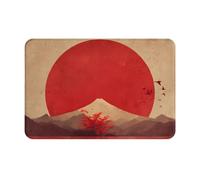 VVXBHGR Paillasson 40,6 x 61 cm Motif soleil levant Imprimé imprimé Le soleil levant absorbe l'eau Antidérapant Pour portes d'entrée, entrées et salles de bains