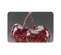 VVXBHGR Paillasson de 40,6 x 61 cm - Motif cerises cristallines - Absorbant l'eau - Antidérapant - Pour les portes d'entrée, les entrées et les salles de bains