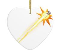 VVXBHGR Pendentif en céramique avec inscription « Rocket Launch » - Motif compte à rebours - Avec corde dorée pour une suspension facile