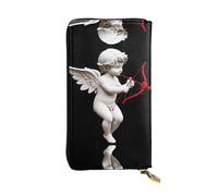 VVXBHGR Portefeuille long en cuir avec imprimé Cupidon - Fermeture éclair confortable et légère pour ranger des pièces de monnaie et des cartes de crédit.
