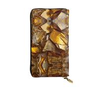 VVXBHGR Portefeuille long en cuir avec imprimé éclats de verre doré, fermeture éclair confortable et légère pour ranger les pièces de monnaie et les cartes de crédit.