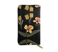 VVXBHGR Portefeuille long en cuir avec imprimé fleurs étranges, fermeture éclair confortable et légère pour ranger les pièces de monnaie et les cartes de crédit.