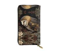 VVXBHGR Portefeuille long en cuir avec imprimé hibou endormi, fermeture éclair confortable et légère pour ranger les pièces de monnaie et les cartes de crédit.