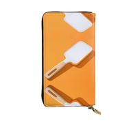 VVXBHGR Portefeuille long en cuir avec imprimé spatule blanche, fermeture éclair confortable et légère pour ranger les pièces de monnaie et les cartes de crédit.