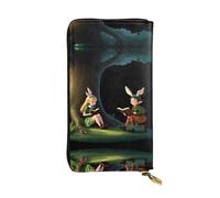 VVXBHGR Portefeuille long en cuir avec imprimé « The Elf of Learning Magic Books » - Fermeture éclair confortable et légère pour ranger des pièces de monnaie et des cartes de crédit.