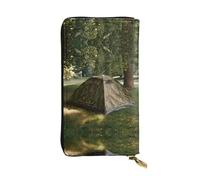 VVXBHGR Portefeuille long en cuir avec motif camouflage imprimé forêt confortable et léger fermeture éclair pour ranger pièces de monnaie et cartes de crédit.