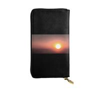 VVXBHGR Portefeuille long en cuir imprimé coucher de soleil de l'après-midi fermeture éclair confortable et légère pour ranger pièces de monnaie et cartes de crédit.