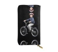 VVXBHGR Portefeuille long en cuir - Un garçon qui aime les imprimés sportifs - Fermeture éclair confortable et légère pour ranger des pièces de monnaie et des cartes de crédit.