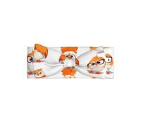 VVXBHGR Serre-tête avec nœud pour bébé imprimé hibou jaune - Bandeau en polyester doux, doux pour la peau et extensible pour nourrissons de 0 à 6 mois