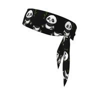 VVXBHGR Serre-tête de sport avec imprimé panda géant mangeant du bambou pour homme et femme, doux et respirant, évacuation de l'humidité athlétique