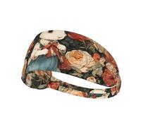 VVXBHGR Serre-tête élastique avec imprimé lapin dans la rose pour homme et femme, doux, séchage rapide