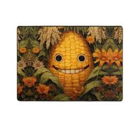 VVXBHGR Smiling corn Prints Tapis doux, moelleux, absorbant l'eau, durable, pour salon, bureau, table basse, lit, balcon, 203,2 x 147,3 cm
