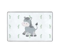 VVXBHGR Smiling Donkey Tapis de sol en flanelle avec imprimé âne - 152,4 x 99,1 cm - Pour salon, bureau, table basse, lit, balcon