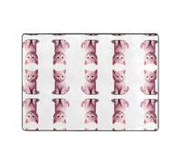 VVXBHGR Smiling kitten Prints Tapis doux, moelleux, absorbant l'eau, durable, pour salon, bureau, table basse, lit, balcon, 203,2 x 147,3 cm