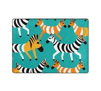 VVXBHGR Tapis à deux têtes avec imprimé zèbre, 203,2 x 147,3 cm, doux, moelleux, absorbant l'eau, durable, pour salon, bureau, table basse, lit, balcon