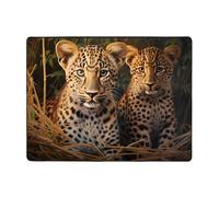 VVXBHGR Tapis de sol antidérapant 160 x 121,9 cm Deux frères léopard imprimés bonne absorption de l'eau adapté pour la cuisine, la salle de bain et le salon