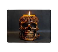 VVXBHGR Tapis de sol antidérapant 160 x 121,9 cm en fer et cuivre avec motif tête de mort - Bonne absorption de l'eau - Convient pour la cuisine, la salle de bain et le salon