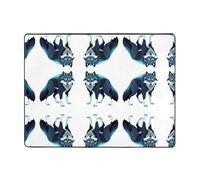 VVXBHGR Tapis de sol antidérapant 160 x 121,9 cm, motif carte de loup, bonne absorption de l'eau, adapté pour la cuisine, la salle de bain et le salon