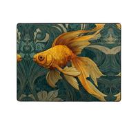 VVXBHGR Tapis de sol antidérapant 160 x 121,9 cm, motif poisson rouge dans le vortex, bonne absorption de l'eau, adapté pour la cuisine, la salle de bain et le salon