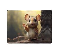 VVXBHGR Tapis de sol antidérapant 160 x 121,9 cm Une petite souris qui dit bonjour imprime une bonne absorption de l'eau, adapté pour la cuisine, la salle de bain et le salon