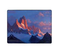 VVXBHGR Tapis de sol antidérapant de 160 x 121,9 cm - Motif montagne rouge - Bonne absorption de l'eau - Convient pour la cuisine, la salle de bain et le salon