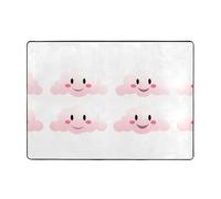 VVXBHGR Tapis doux et moelleux pour salon, bureau, table basse, lit, balcon, 203,2 x 147,3 cm, motif smiley et nuages blancs