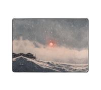 VVXBHGR Tapis imprimé « The Sun on a Snowy Day Prints » - Tapis doux, moelleux, absorbant l'eau, durable, pour salon, bureau, table basse, lit, balcon, 203,2 x 147,3 cm