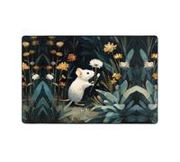 VVXBHGR The Flower Picking Mouse Tapis de sol en flanelle pour salon, bureau, table basse, lit, balcon 152,4 x 99,1 cm