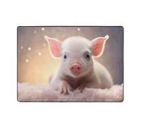 VVXBHGR Tiny Pet Pig Prints Tapis doux, moelleux, absorbant l'eau, durable, pour salon, bureau, table basse, lit, balcon, 203,2 x 147,3 cm