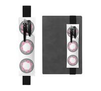 VVXBHGR Trousse 2 en 1 en cuir PVC avec imprimé fleur de pêcher noir, marque-page, antidérapant, essentiel pour les comptes de voyage, Noir , Taille unique, Sac à dos d'école