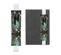 VVXBHGR Trousse 2 en 1 en cuir PVC avec imprimé fleurs noires dans la forêt tropicale - Rangement antidérapant essentiel pour les comptes de voyage, blanc, Taille unique, Sac à dos d'école