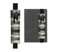 VVXBHGR Trousse 2 en 1 en cuir PVC avec imprimé fleuve Tranquil River Noir, Noir , One Size, Sac à dos d'école