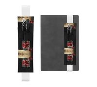 VVXBHGR Trousse 2 en 1 en cuir PVC avec motif cerises noires dans une tasse - Rangement antidérapant essentiel pour les comptes de voyage, blanc, One Size, Sac à dos d'école