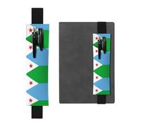 VVXBHGR Trousse 2 en 1 en cuir PVC avec motif drapeau noir de Djibouti - Antidérapant - Indispensable pour les comptes de voyage, Noir , Taille unique, Sac à dos d'école