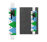 VVXBHGR Trousse 2 en 1 en cuir PVC avec motif drapeau noir de Djibouti - Antidérapant - Indispensable pour les comptes de voyage, blanc, One Size, Sac à dos d'école